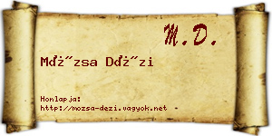 Mózsa Dézi névjegykártya